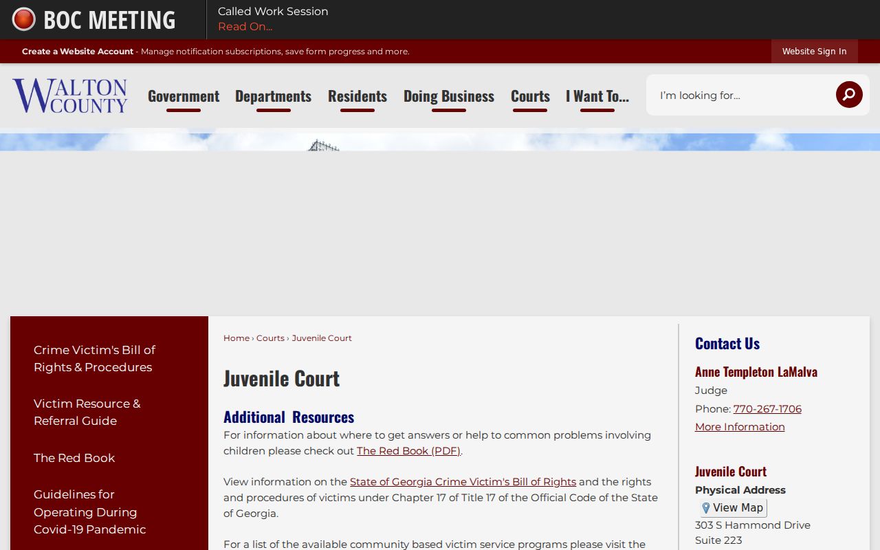 Walton County Juvenile Court access information