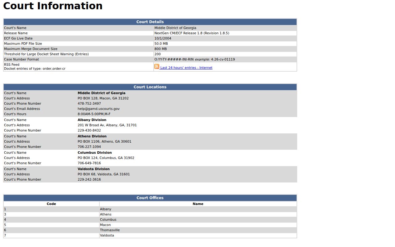 CM ECF for federal Walton County criminal dockets