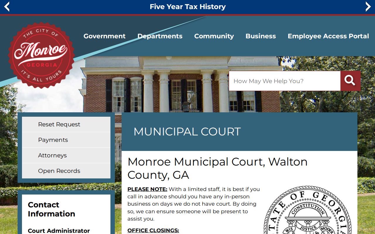 Monroe court docket and Municipal Court information