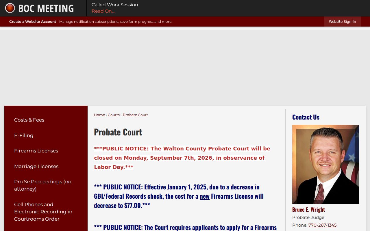 Walton County Probate Court traffic information
