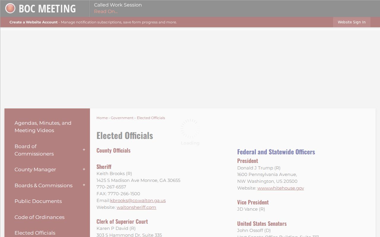 Walton County elected officials and court contact directory